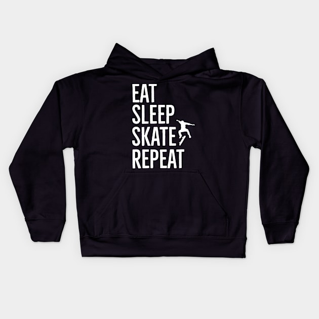 Eat Sleep Skate Repeat Kids Hoodie by mksjr